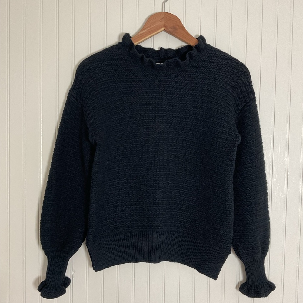 Madewell Ruffle-Neck Pullover Sweater - Picture 2 of 6